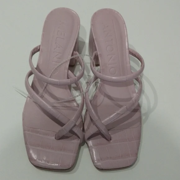 Antonio Melani Rexxza Croco Printed Leather Dress Sandals - Picture 2 of 7